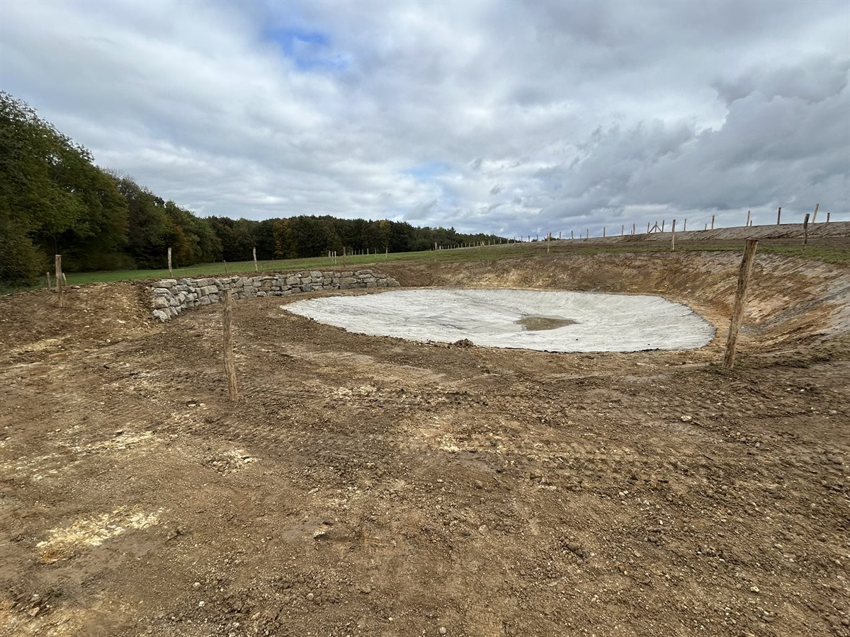 De poel na de werkzaamheden