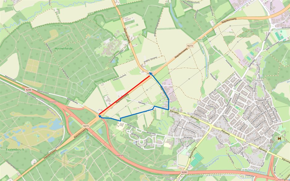 Kaart met omleidingen