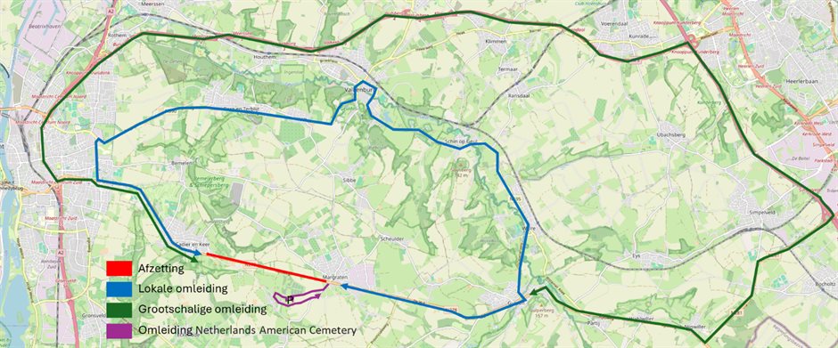 Werkzaamheden en omleidingsroute N278 Cadier en Keer - Margraten