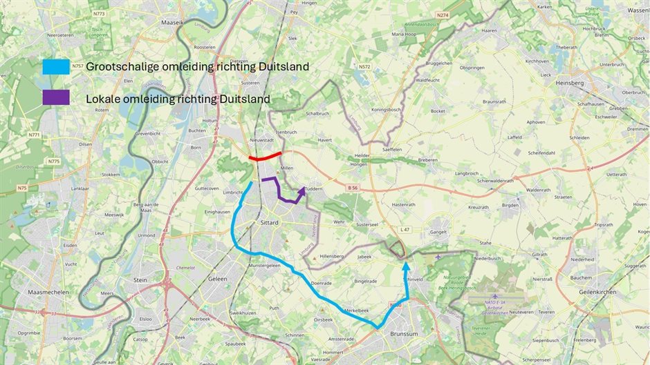 Omleidingen tijdens de werkzaamheden aan de N297