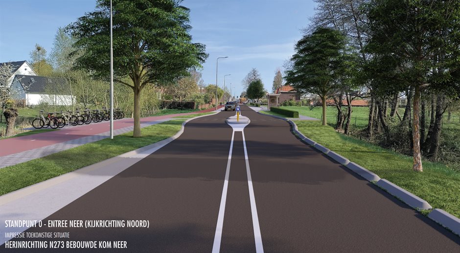 Impressie van de toekomstige entree van de N273 bij Neer