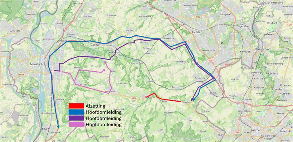 Omleidingen tijdens werk N278 Gulpen en Wahlwiller