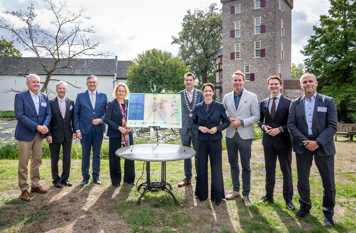 Groepsfoto van bestuurders op de netwerkdag
