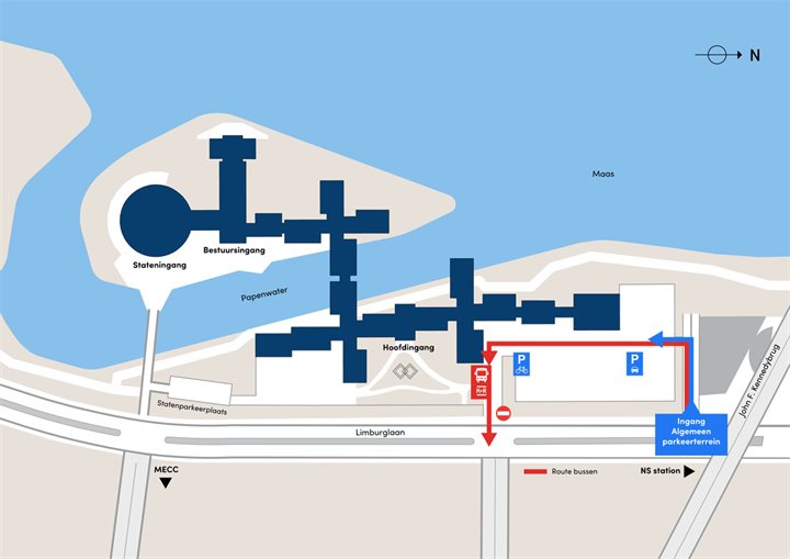 Plattegrond parkeren bij het Gouvernement