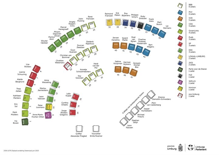 2506 1078 Zitplaatsverdeling Statenzaal juni 2025