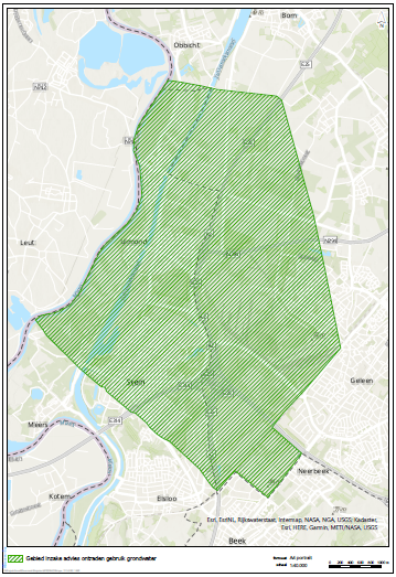 Gebied advies ontraden gebruik grondwater 2022
